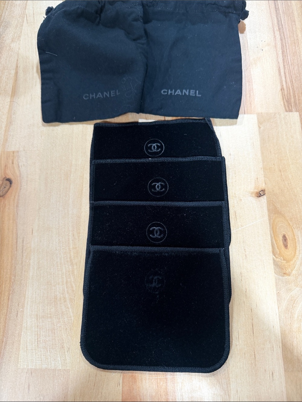 CHANEL Black Velvet Multi-Pocket Jewelry Organizer